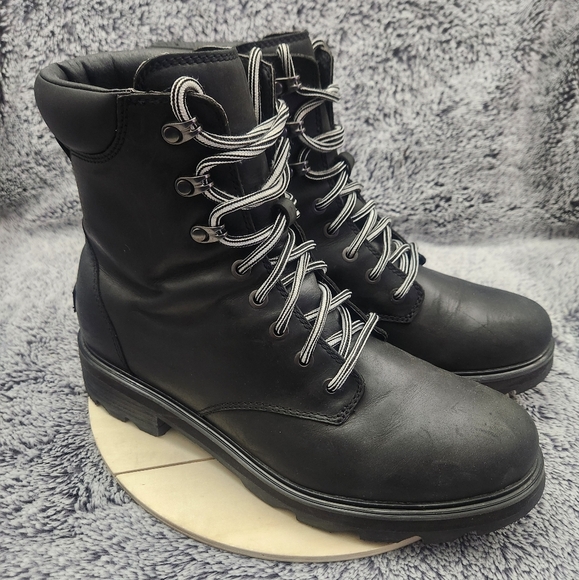 Sorel Shoes - SOREL Lennox™ Lace STKD Waterproof Black Boots Women's Size 12
